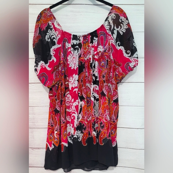 Nwot Lane Bryant flowy Paisley Summery blouse plus size 22/24 - Picture 3 of 12